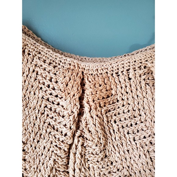 Woven Straw Purse Handbag Soft Side with Bamboo Handle Unbranded - Picture 6 of 11